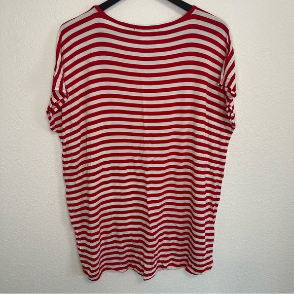 Liz Claiborne Red & White Striped Rhinestone Tee – Size XL - Picture 5 of 6